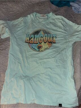 The Hangout Graphic Tee - Light Aqua  Shirt